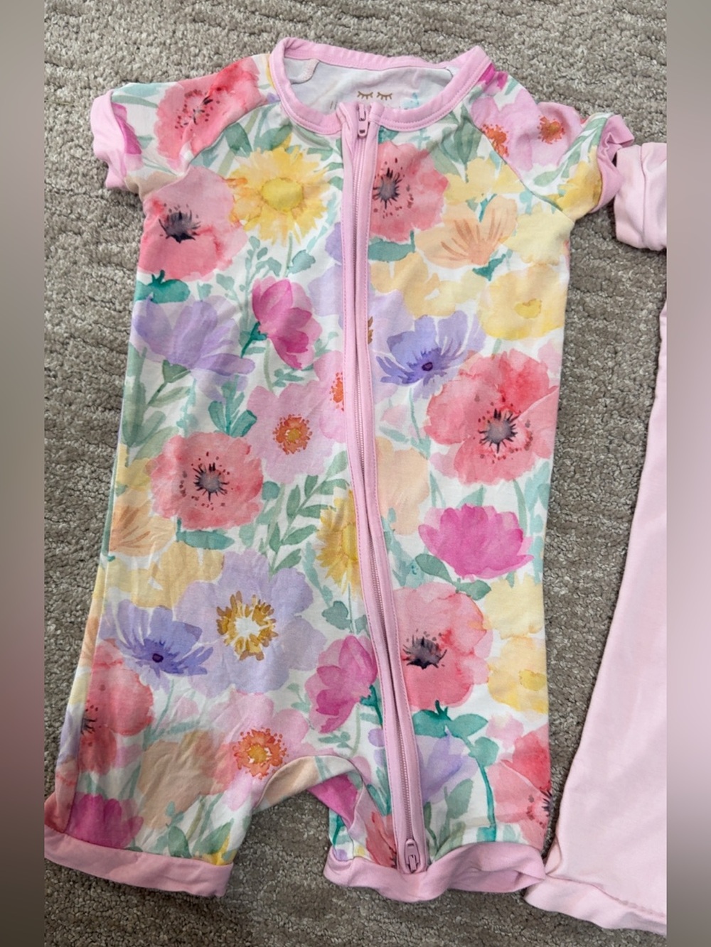Watercolor meadow little sleepies shorty